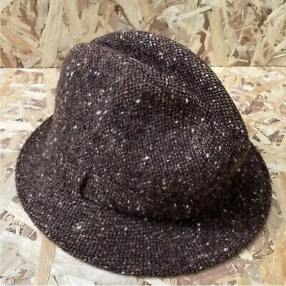 GREY TWEED FEDORA WALKING HAT - Picture 5 of 15